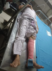 women attacked by cow